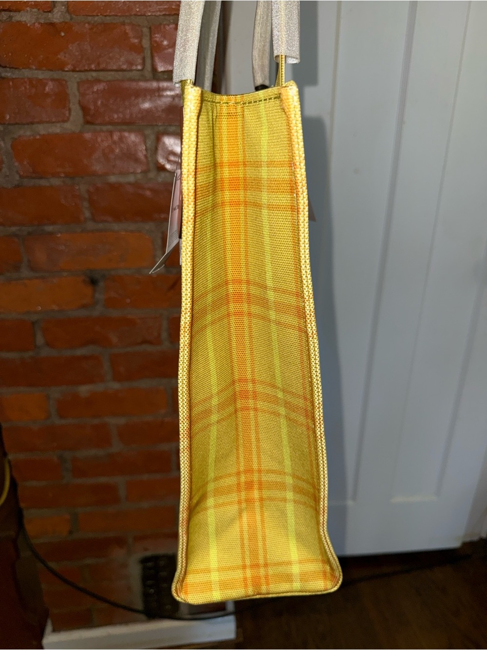 Coach Outlet Canvas Tote Bag With Plaid Print ☀️ - Picture 7 of 12